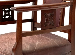 Jac. van den Bosch Arts & Crafts Club Chair for 't Binnenhuis Amsterdam, 1900s